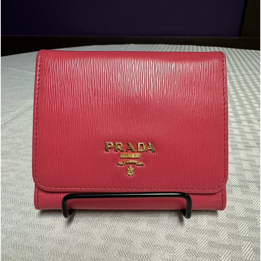 Prada pink leather wallet